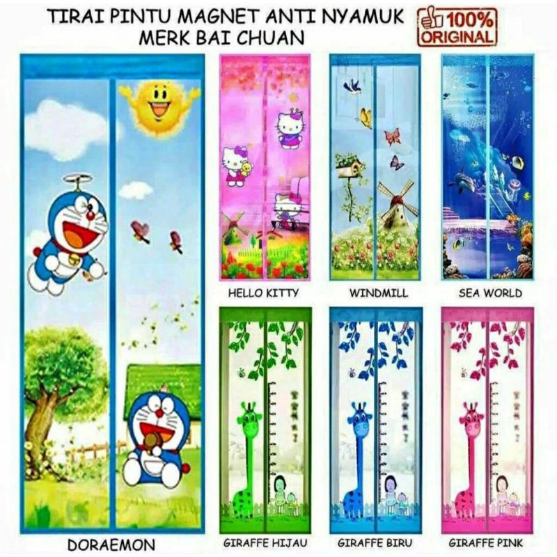 Tirai Magnet dekorasi pintu  Anti Nyamuk pas untuk pintu kamar/Ori baicuan