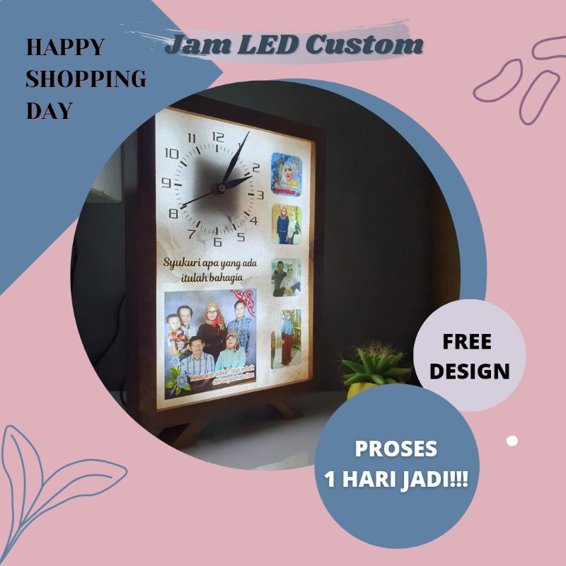 Hadiah Wedding Murah Jam Dekorasi Rumah Custom Foto Akrilik Kado Gift Lucu Kado Wisuda Ultah