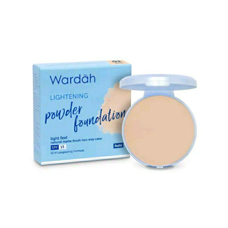 Wardah Lightening Refill Foundation Light Feel (Tanpa Kaca) Two Way Cake SPF 15 Light Beige Golden Sheer Pink