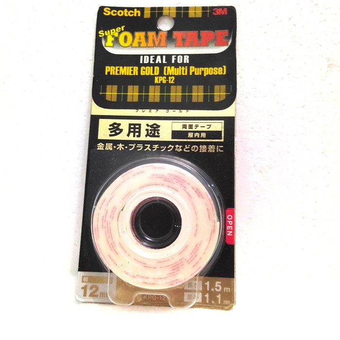 

DOUBLE TAPE FOAM BUSA MOUNTING TAPE 3M SCOTCH VHB 12MM X 1,5 M LOGAM KAYU PLASTIK MULTI PURPOSE