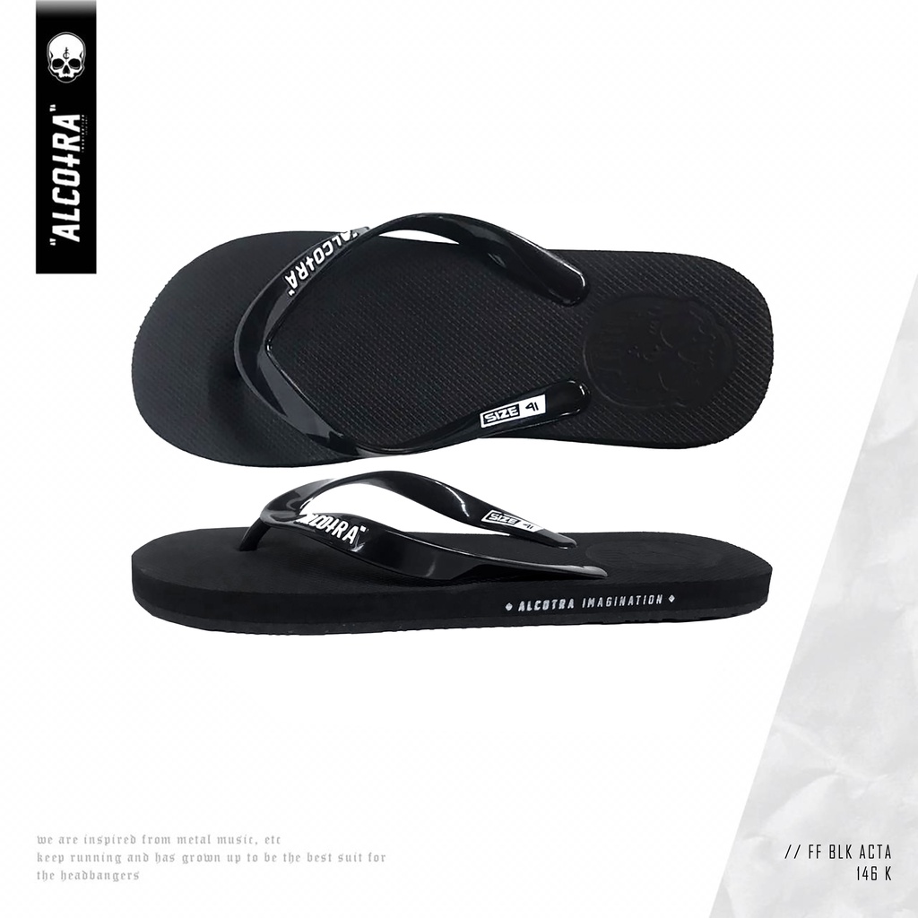 FLIP FLOP BLK ACTA / SENDAL HITAM ACTA/ SENDAL JEPIT