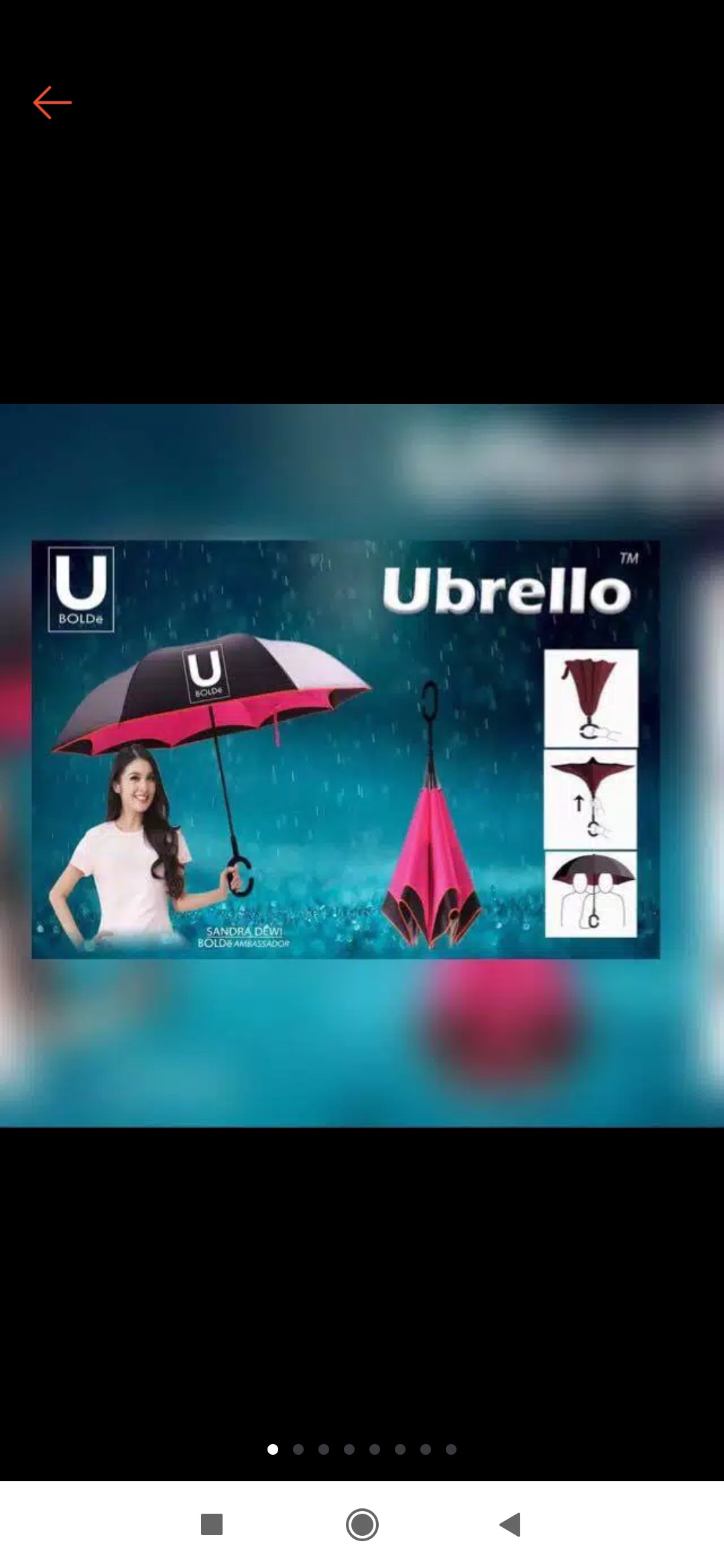 Ubrello Payung Terbalik Bolde Polos Original