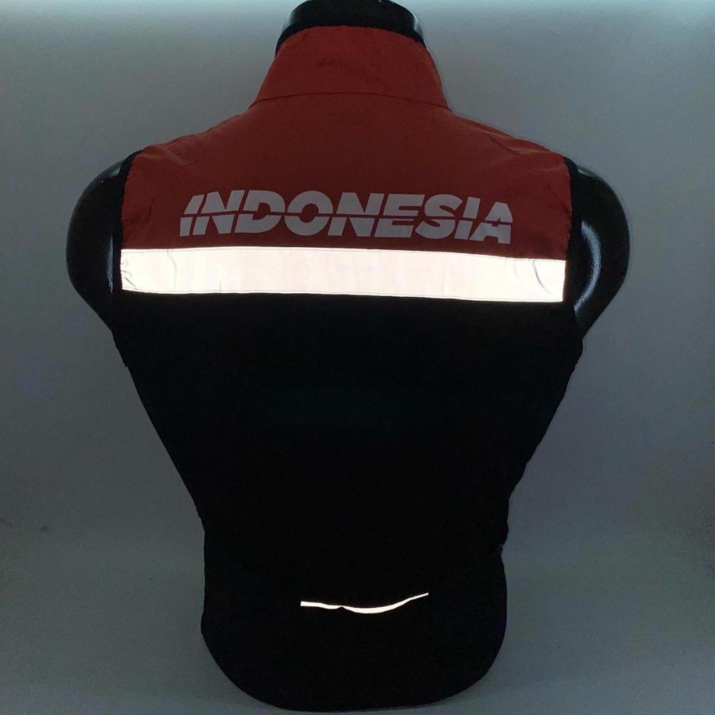 Vest Rompi Sepeda HUT RI 77 Dirgahayu Republik Indonesia Windbreaker - Merah