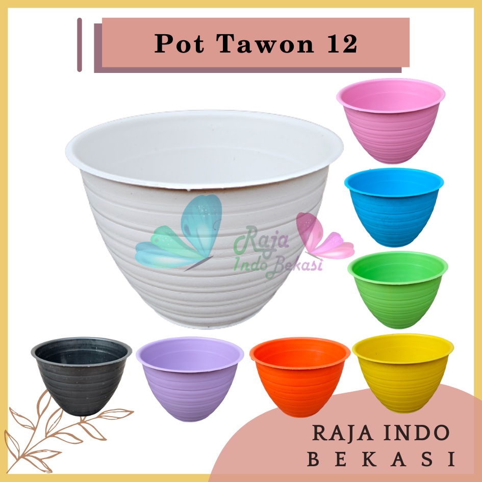 Pot Tawon Mdn 12 Warna Warni Pot Tawon 12 Cm - Pot Plastik 12cm Vas Bunga Tawon Bulat Pot Tawon 12