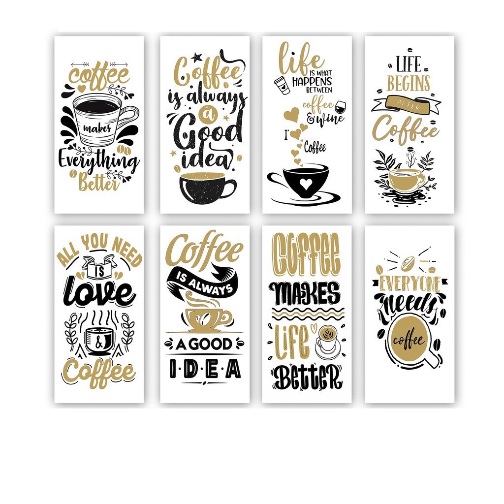 Ukran (18x30cm) pajangan hiasan dinding shabby Cafe Poster Coffee Kopi Motivasi Quotes Dekorasi Dapur Rumah Kayu Wall Decor