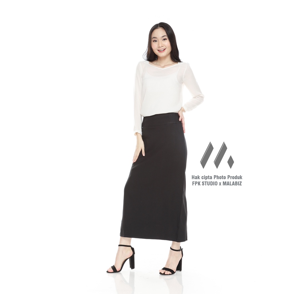 HIFIE - Rok Kerja Model Stop Floy  Bahan Jas Tebal dan Melar Rok Basic Rok Kerja Rok Kantor Rok standar ROk hitam wanita Rok belakang wiru rok belakang stop floy Rok Belakang Lipat Kipas ROk A Line