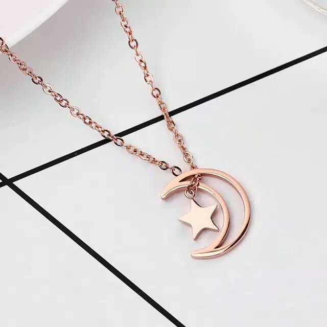 GG Kalung Aksen Bulan Bintang TitaniuM # KL-147