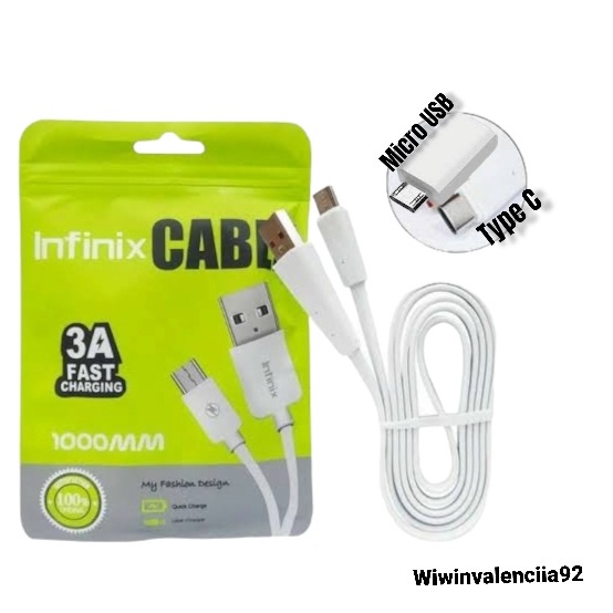 Cable Data White-Putih TYPE C/A/B/MICRO USB INFINIX Hot 30i 20 20s 12 12i 12Play 11 11S-NFC 11Play 10 10s 10Play 9 9Play 8 7 7Pro Note 11 11S 11PRO 10 10PRO Note 8 7 Lite Kabel ORI Original Galaxy Adapter Charger Super Fast Charging 5G 4G Adaptor PRO 30 i