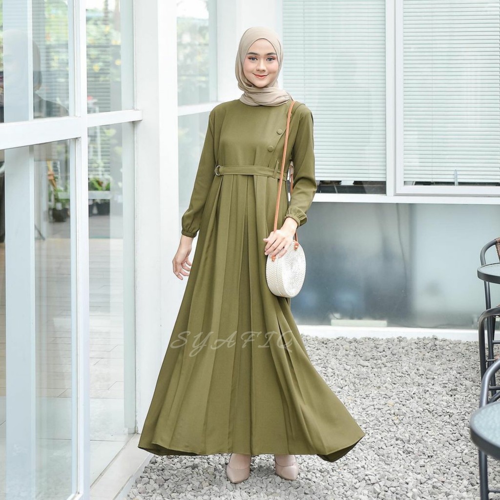 Gamis wanita terbaru 2021 Gamis remaja terbaru kekinian modern 2023 wanita dress arumi maxy syari-3