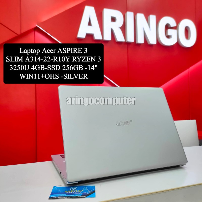 Laptop Acer ASPIRE 3 SLIM A314-22-R10Y RYZEN 3 3250U 4GB -SSD 256GB -14"-WIN11+OHS -SILVER