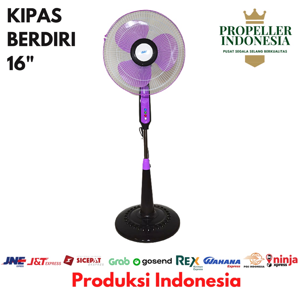 Kipas Angin/ Kipas Angin Berdiri / Kipas Angin 16 Inch Ungu - 1603 Kipas Angin Murah/ Stand Fan/ Kipas Angin Standing