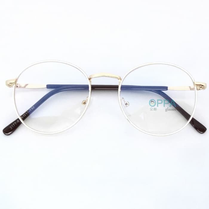 Frame Kacamata Korea Pria Wanita OPPA OP02 WH Putih Bulat Fashion