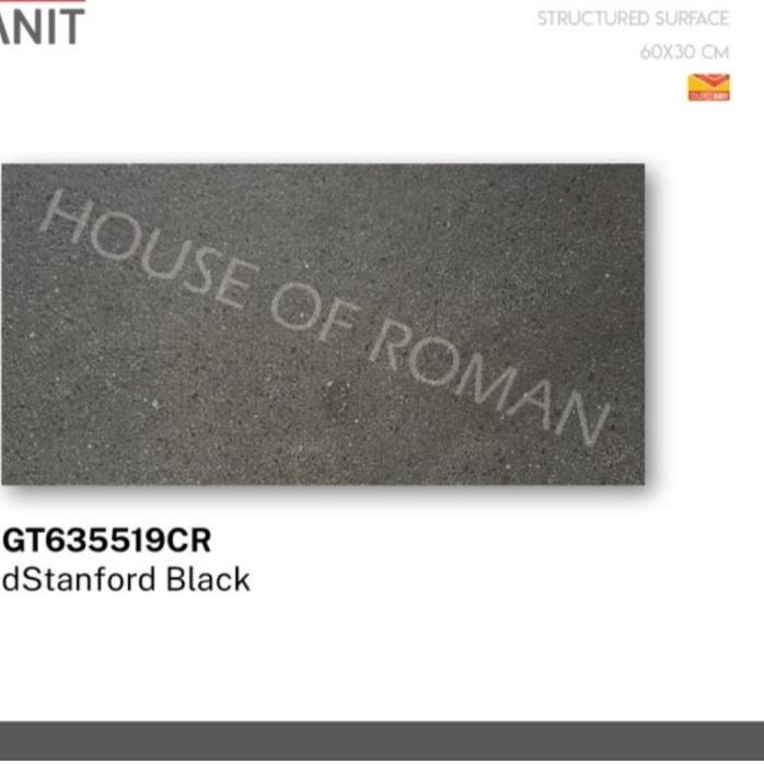 Viral Granit Roman dStanford Black (Stone Mood) 30x60 / Granit Lantai Hitam / Granit Lantai Teras / Granit Lantai Batu Kasar / Lantai Motif Batu Alam / Lantai Anti Licin / Lantai Garasi Mobil / Lantai Carport / Lantai Parkiran / Granit Roman Murah ㅈ