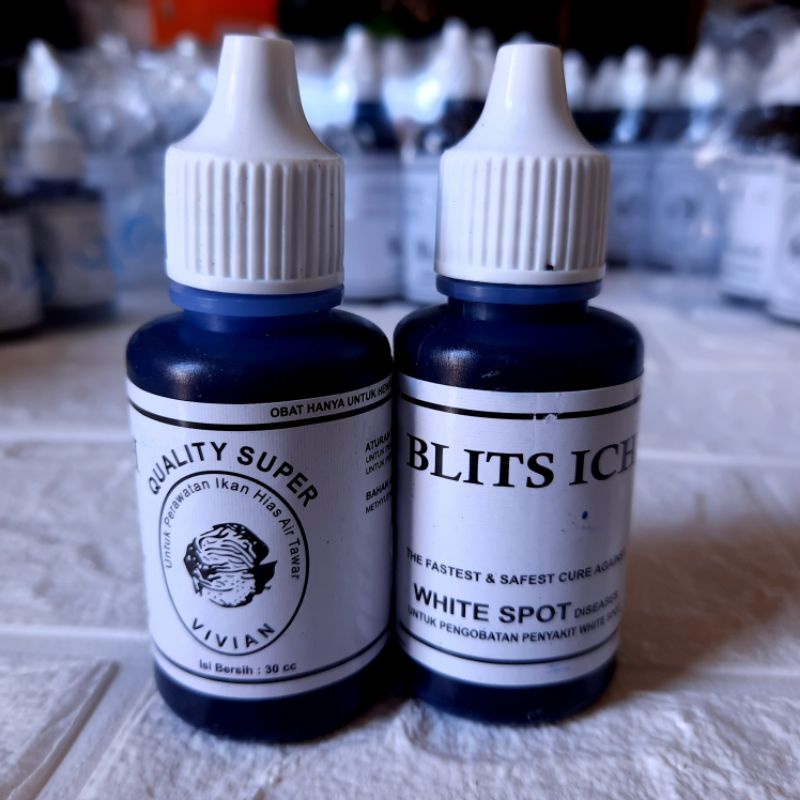 OBAT BIRU Blits Ich 30 ml Vivian Methylene blue obat ikan hias white spot jamur kutu ikan