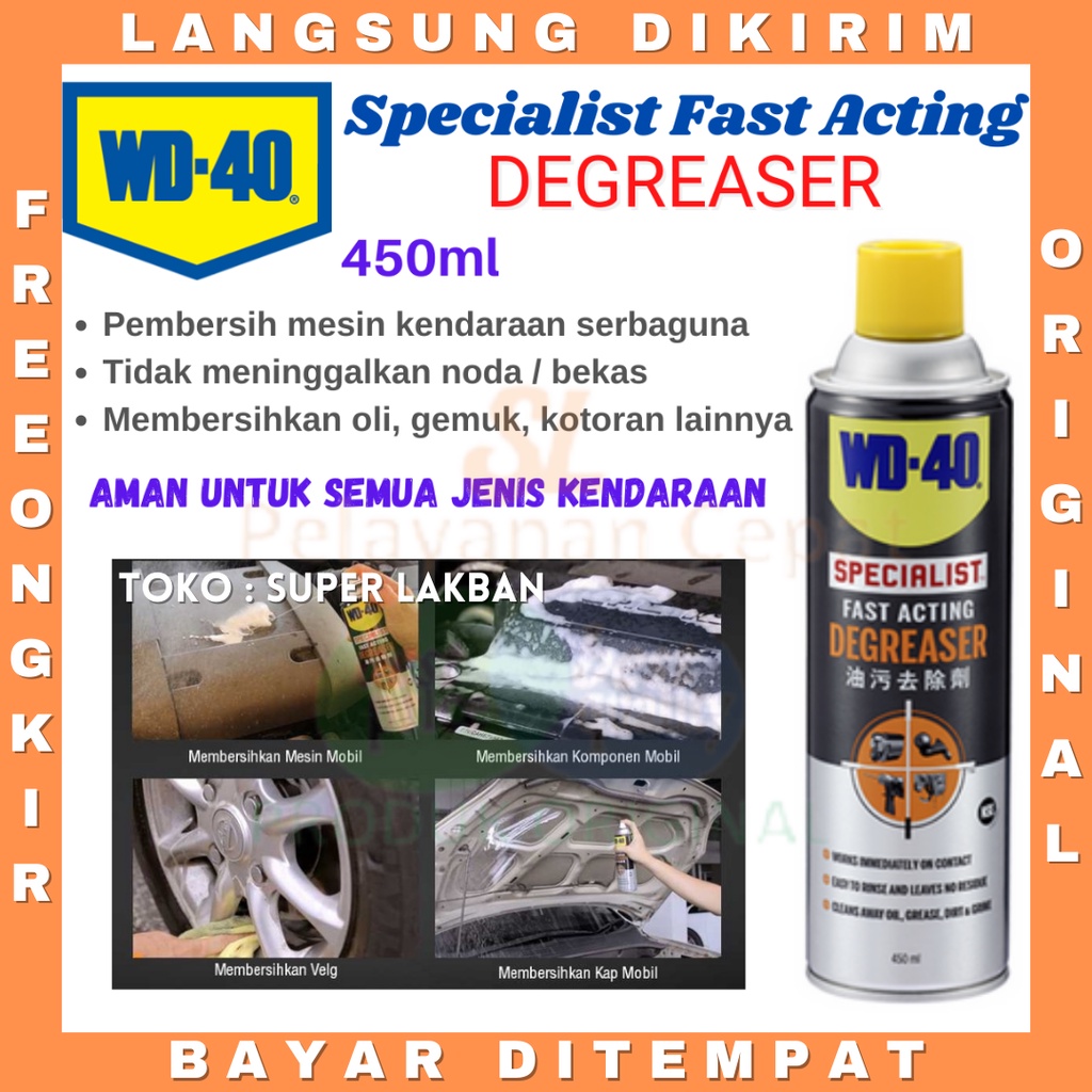 WD 40 Degreaser WD40 Specialis Pembersih Ruang Mesin Sisa Oli dan Kerak Mobil Dan Motor Made in USA