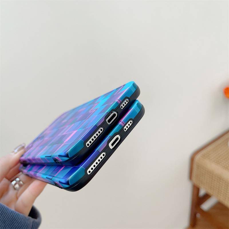 Soft Case Tpu Kotak Ungu Anti Jatuh Cover Iphone 11 12 Pro Max Mini 7 8 Plus X Xs Max Xr