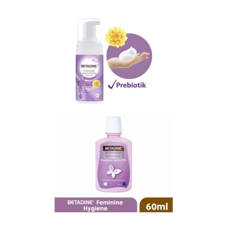 Betadine Feminine Hygiene 60ml/Wash Foam 100ml