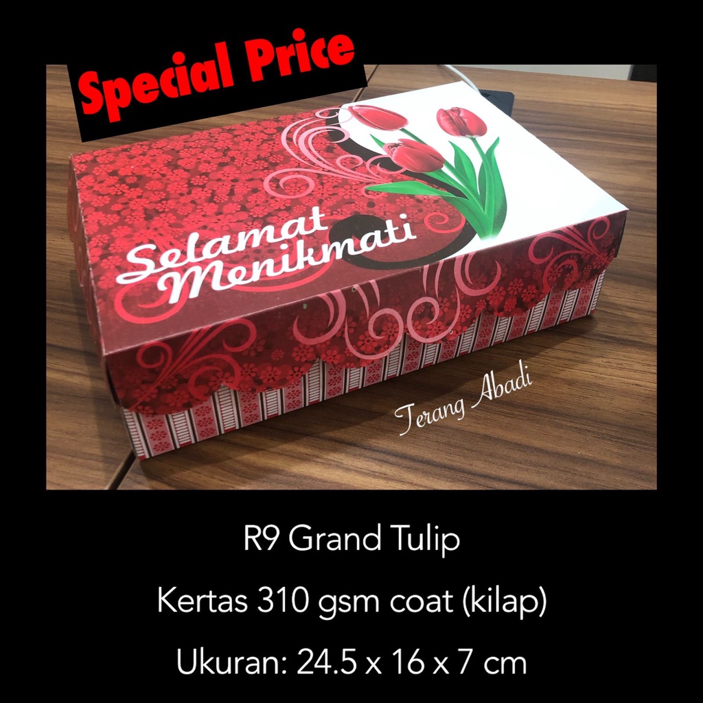 Dus Roti atau Nasi R7 Orchid 19.5 x 14 x 6.5 cm / Box Snack Roti 9 atau Nasi R9 Grand Tulip 24.5 x 16 x 7 cm/Dus Roti/ Dos Snack Ultah /Dos Hajatan/Snack Box / dos/ Kotak Snack Roti Kue/ Kardus/ Dus Nasi