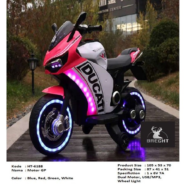 Mainan motor aki anak DUCATI Moto GP ht-6188 motor aki murah