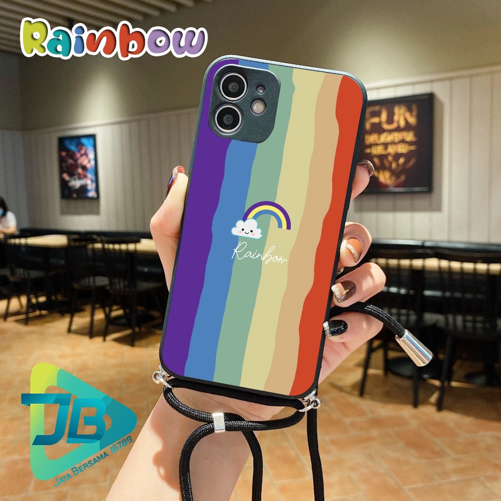SOFTCASE SILIKON SLINGCASE TALI LANYARD STRAP PHONE MACARON PELINDUNG KAMERA RAINBOW OPPO VIVO SAMSUNG XIAOMI REALME IPHONE ALL TYPE JB5479