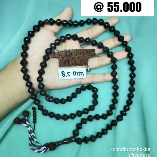 ( SUPER MURAH ) Grosir 5 pcs tasbih Kokka kaukah kaokah fukakah koka wajik rumbai 8,5 mm hitam