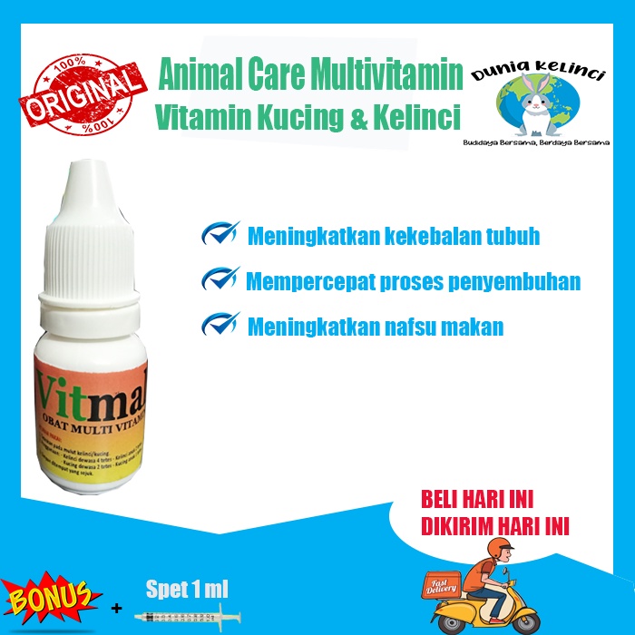 Vitamin Kelinci Kucing Vitamal 10 Ml Penambah Nafsu Makan