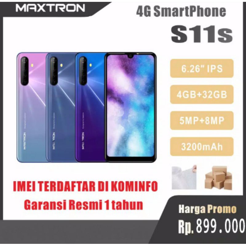 (RAM 4GB) MAXTRON S11s 4G - HP MAXTRON S11S  HP ANDROID MURAH