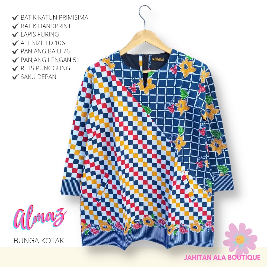 ALMAZ BUNGA - Blouse batik Wanita Lapis Puring Blouse Batik Remaja