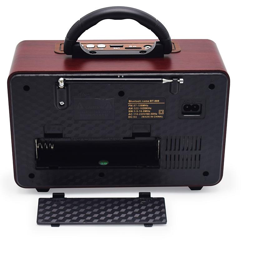Paling Disukai.. Radio Portabel 110BTS Retro FM/AM/SW Radio Speaker System dengan BT USB TF Card Pla