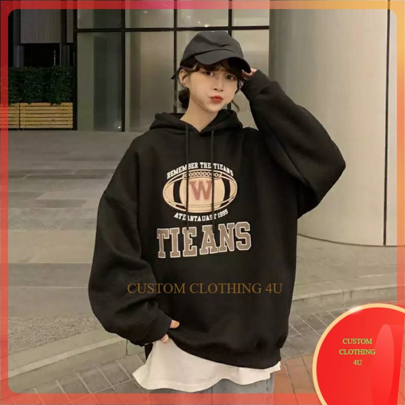 Hodie Oversize Hoodie Wanita Korean Style Bahan Katun Fleece Tebal Murah Polos XXL