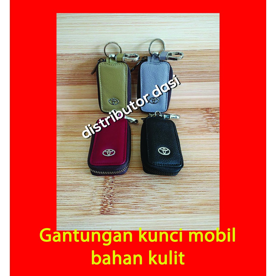 Gantungan kunci Mobil toyota honda suzuki bahan kulit pakai zipper resleting