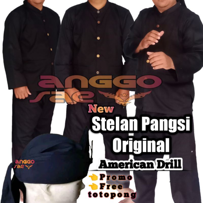 Stelan Baju Pangsi Dewasa Katun Tebal American Drill Murah Terlaris Ukuran Jumbo Size s-xxxl Promo free Totopong by anggosae Baju Pangsi Dewasa Adat Sunda Size S M L XL XXL XXXL Original