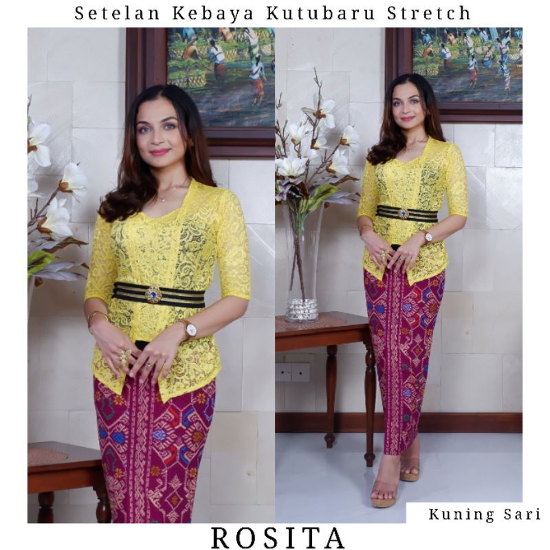 Setelan Kebaya Kutubaru Brokat Katun Stretch Rosita