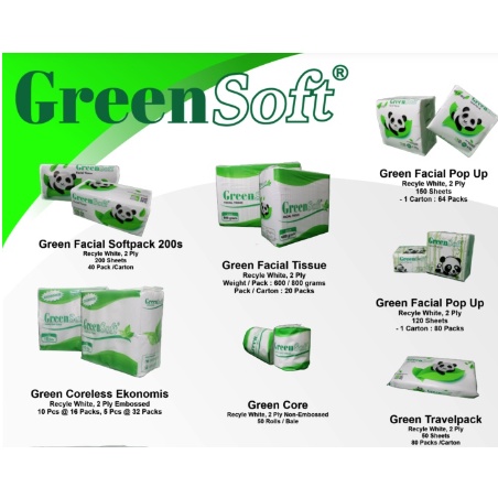 TISSUE WAJAH GREEN SOFT 600 GRAM