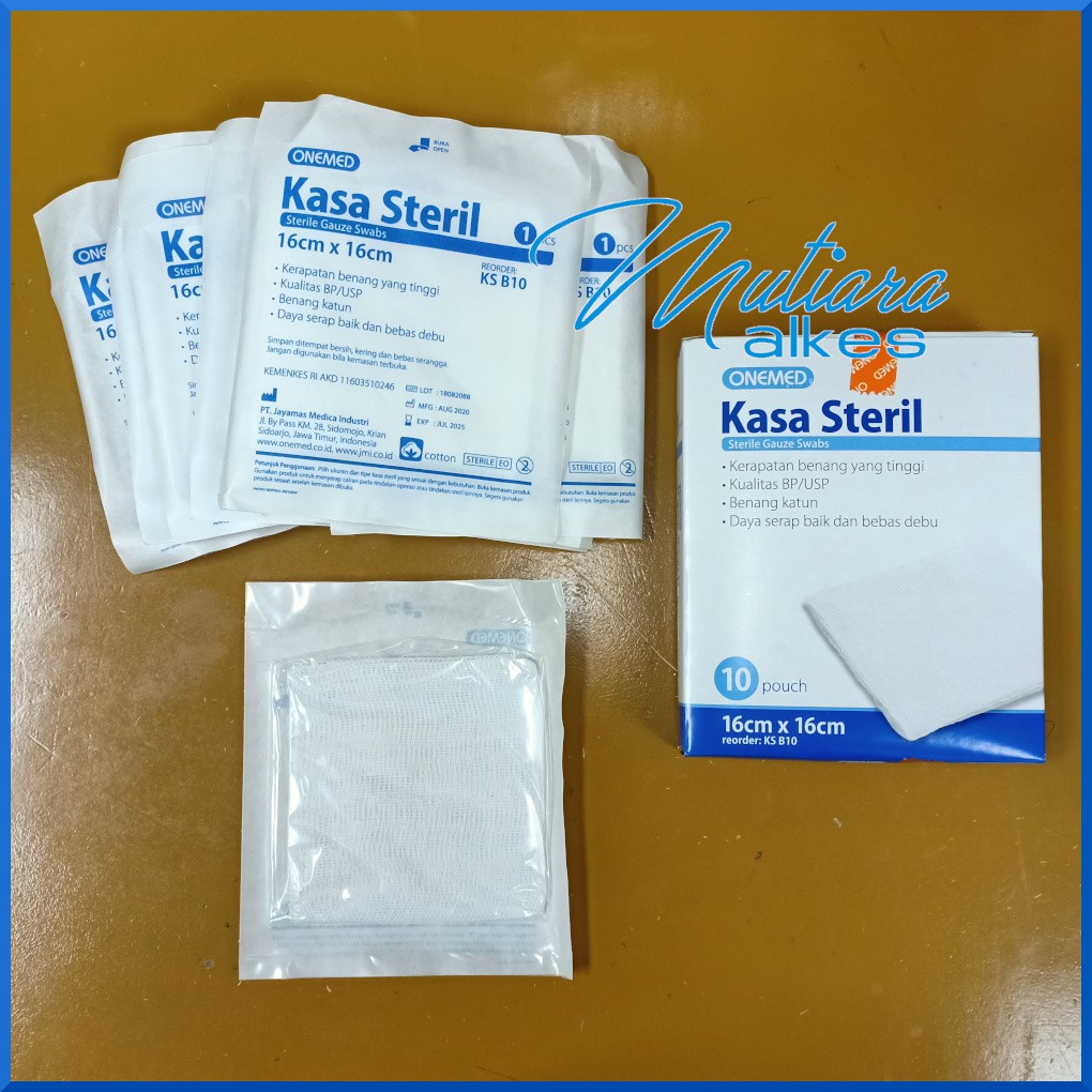 KASA STERIL ONEMED STERILE 16 CM X 16 CM ( 1BOX isi 10 PCS )