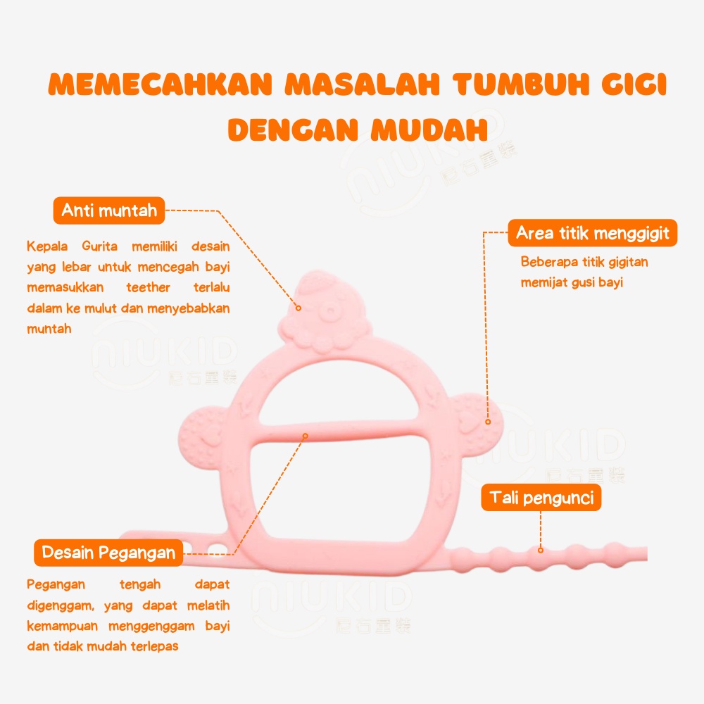 NIUKID GELANG GIGITAN BAYI TEETHER BAYI MAINAN GIGITAN BAYI