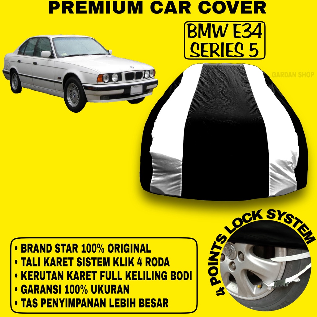 Body Cover BMW E34 SERIES 5 Sarung Strip SILVER Penutup Pelindung Selimut Bodi Mobil BMW E34 Series 5 PREMIUM