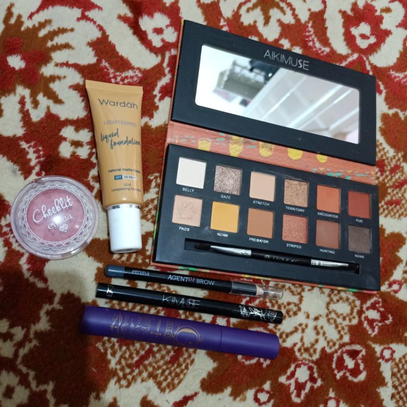 Preloved paket Makeup Lengkap Murah 6 produk Wardah, Emina, Kimuse, Madame Gie