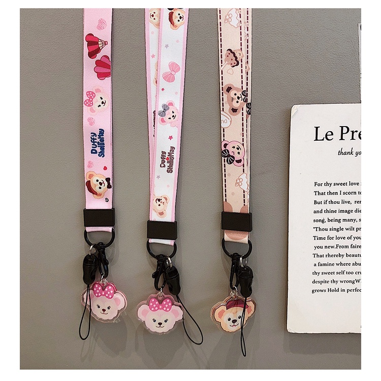 Lucu Duffy ponsel lanyard halter perempuan bintang Dai Lu tali pergelangan tangan pendek U disk lion