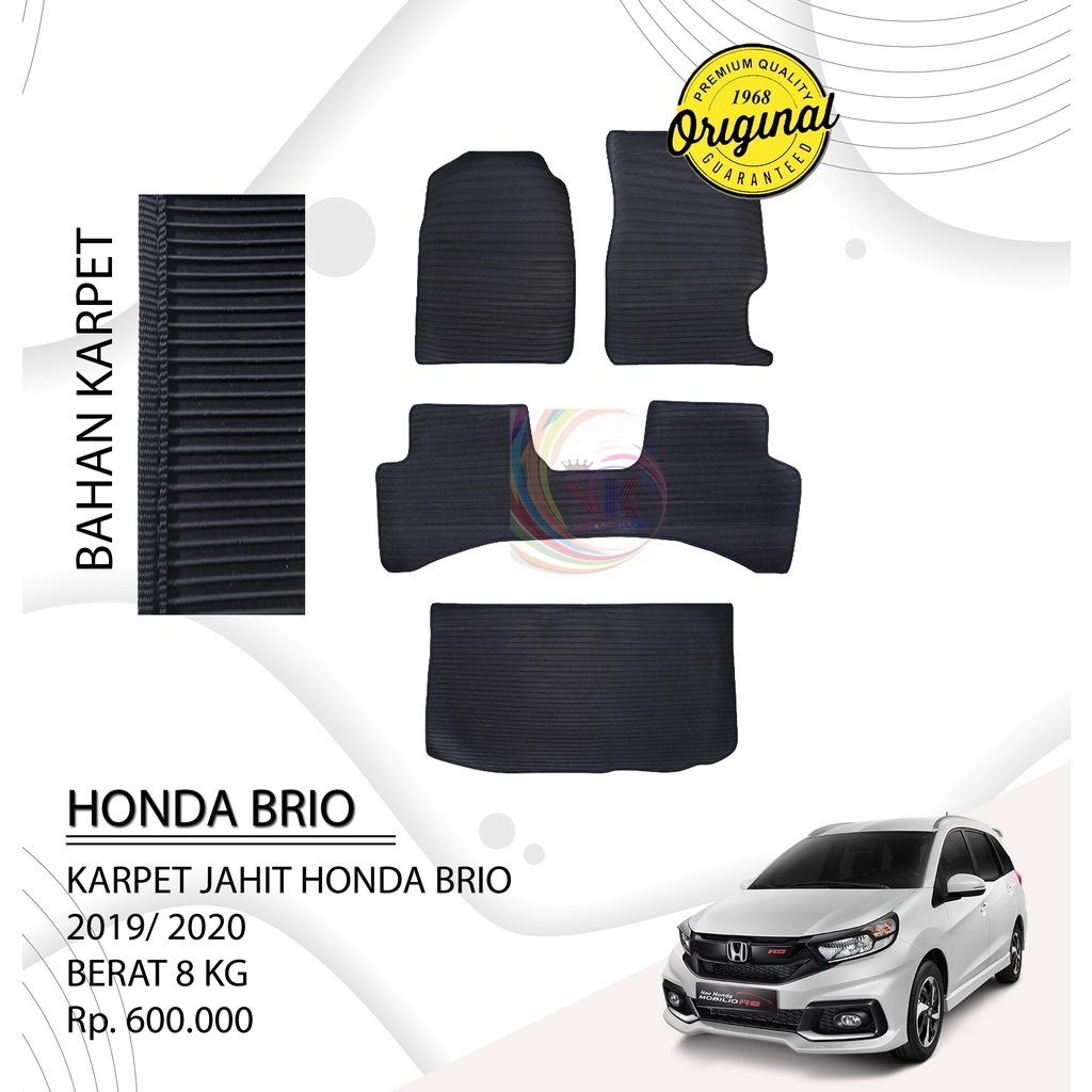 KARPET JAHIT HONDA BRIO 2019 / 2020  HITAM