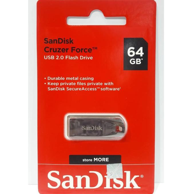 SANDISK FLASHDISK CZ71 FORCE 64GB / FLASH DISK FORCE CZ 71 64 GB aksesoris hp | flasdisk | sandisk