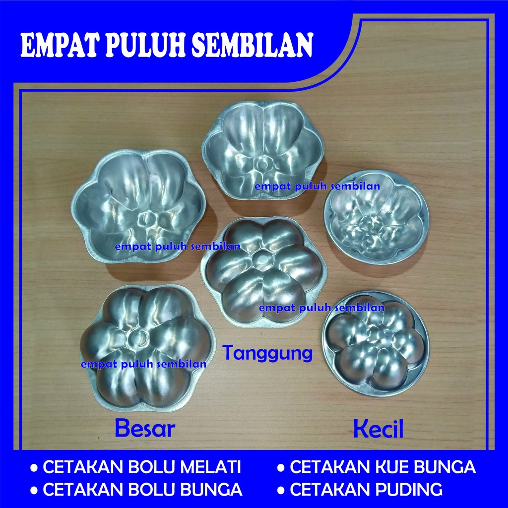 cetakan kue bolu aluminium tebal / cetakan bolu jadul / cetakan roti panggang melati / cetakan kue k