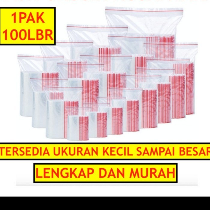 isi100PC kantong plastik KLIP 25x35CM clip 25x35 segel besar serbaguna