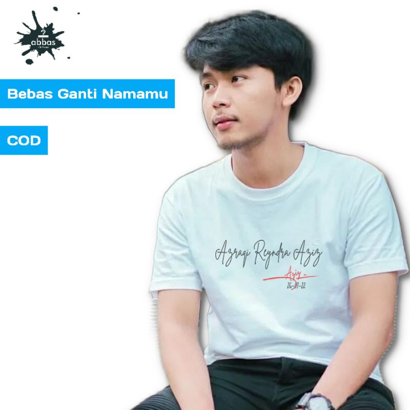 Kaos Santri Kaos Nama Arab Kaos Costum Nama Kaos Nama Sendiri Lengan Pendek