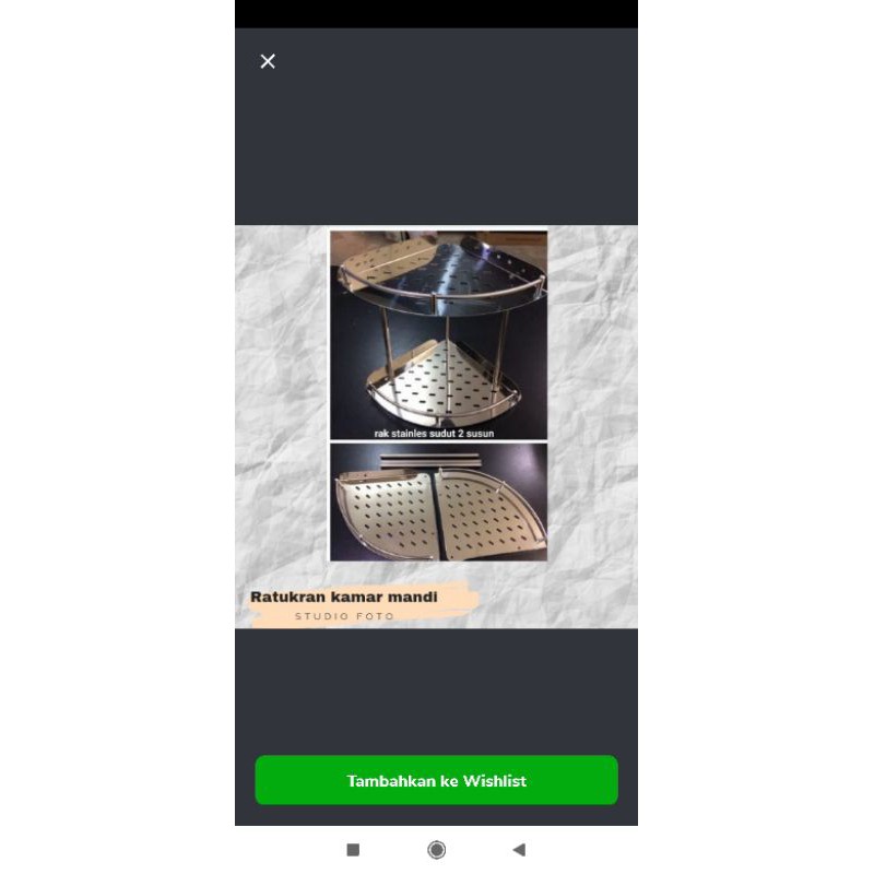 tiang saja tiang rak sabun sudut stanless