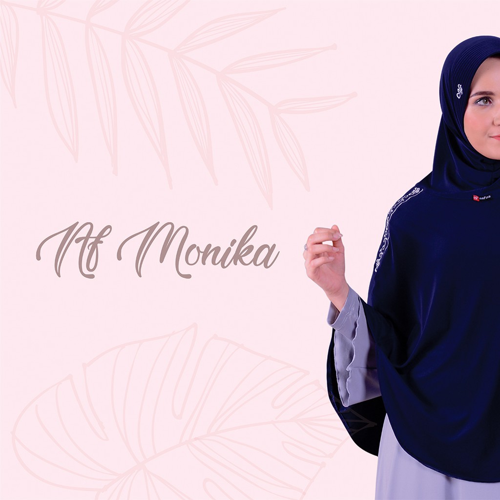 Jilbab Bordir Syari Nafisa Monika | Kerudung Bergo Premium Hijab Bergo Instan Syari Bordir Jumbo Pet