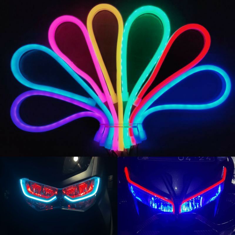 COD Lampu Alis 30cm running DRL flexibel, lentur Universal lentur bisa di bentuk beat vario scoopy nmax pcx r15 ninja gsx