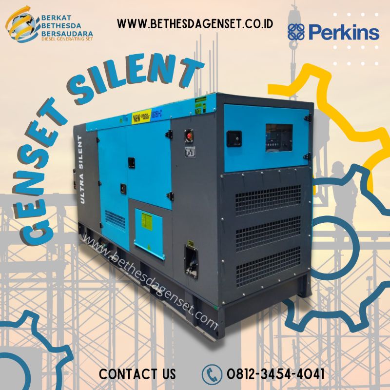 PERKINS 80 KVA GENSET SILENT ORIGINAL MURAH