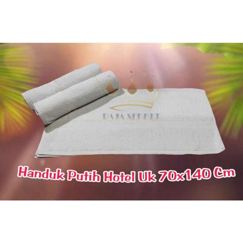 TERMURAH...Handuk Hotel /Handuk Dewasa Polos Putih Uk 70x140 cm