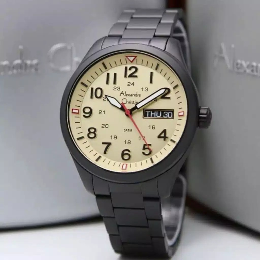 AC alexandre Christie AC 6539  PRIA original stainless steel hitam cream